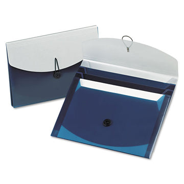 Pendaflex® Four-pocket Poly Slide File, 4 Sections, Letter Size, Blue-silver freeshipping - TVN Wholesale